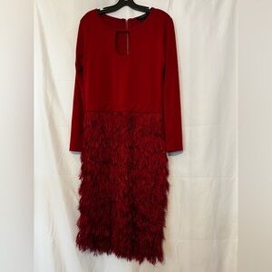 Ashley Steward Red Fringe Dress